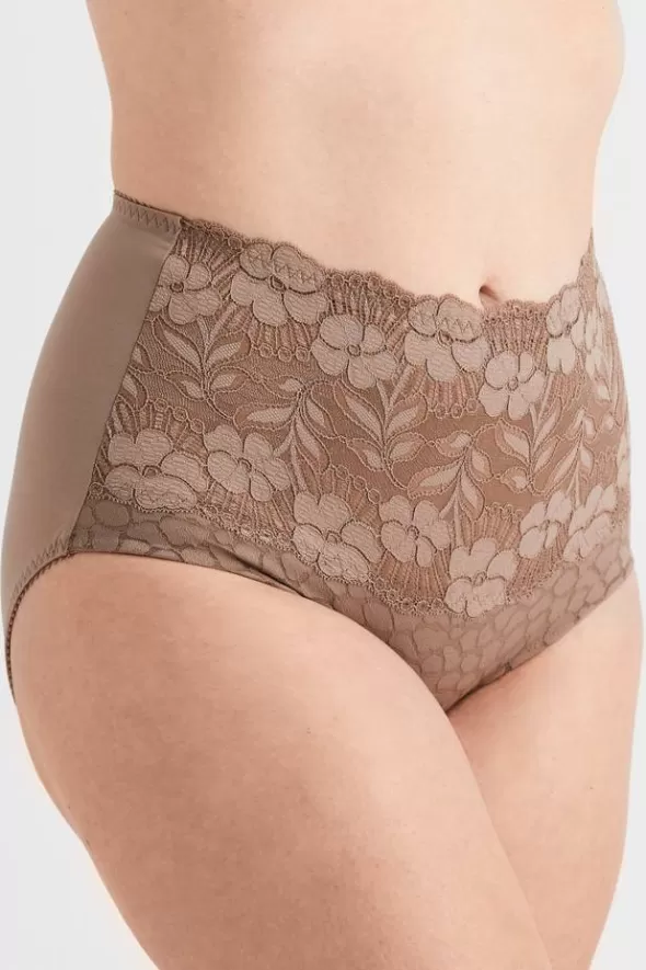 Miss Mary Jacquard & Lace trosgördel Taupe Outlet